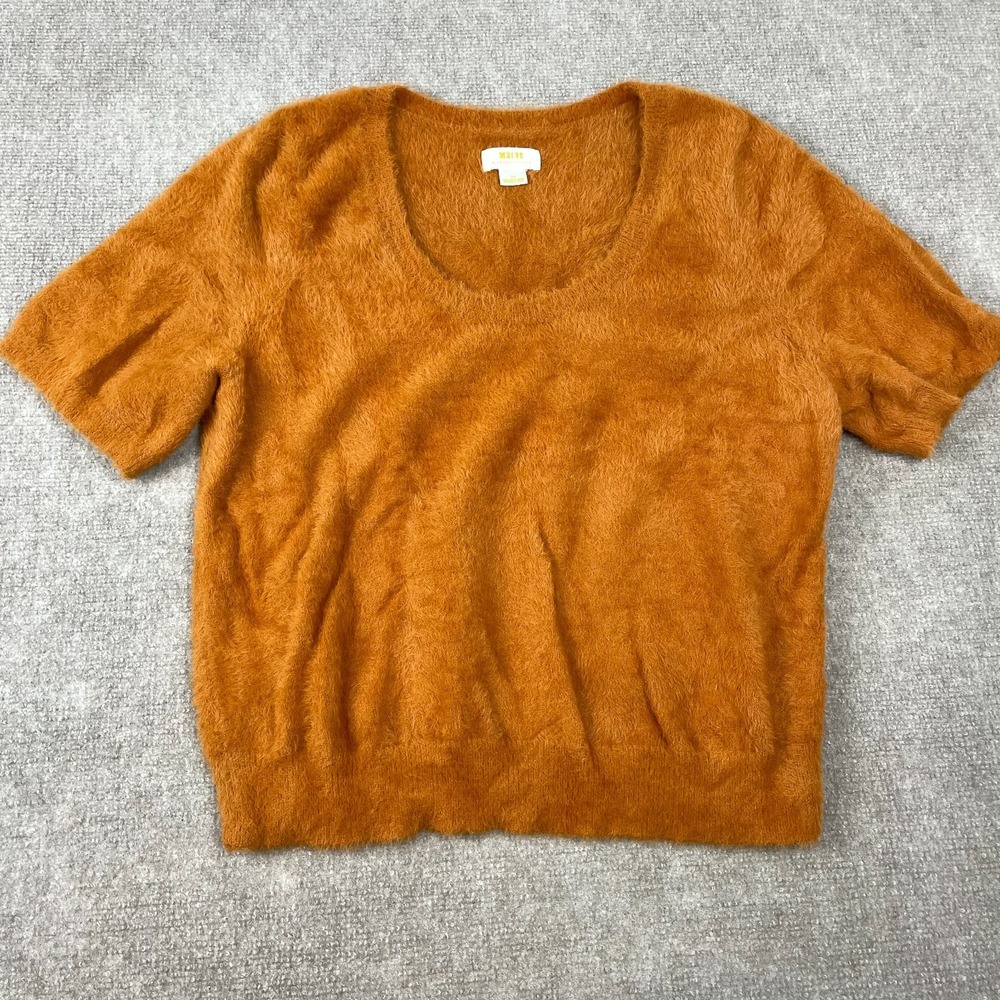 Maeve By Anthropologie Eyelash Sweater Womens 2X Rust Orange Scoop Neck Pullover